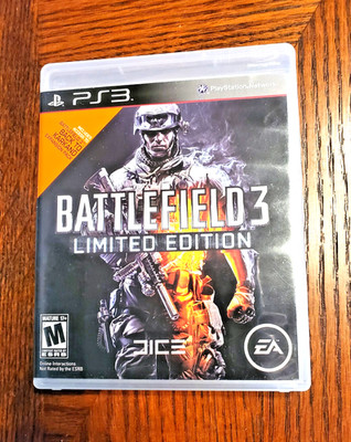 PS3 Battlefield 3 Limited Edition Video Game  Disc & Case, book & Online Pass