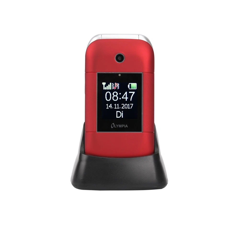 OLYMPIA Janus Senioren Mobiltelefon Handy große Tasten und Farbdisplay, Rot - Bild 2 von 4