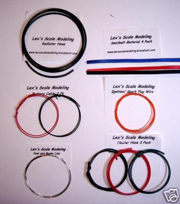 LEX'S SCALE MODELING Model Detailing Kit. Hose, Fuel Line, Seat Belt, More! 