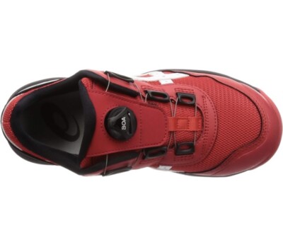 ASICS Safety Shoes Winjob CP209 BOA WIDE Red White Working Shoes