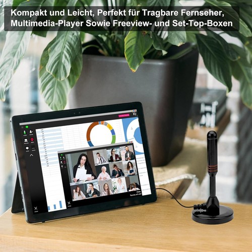 DVB-T2 Antenne Full HD TV Terrestrisch Aktiv Zimmerantenne 30dbi + 5M Kabel - Bild 10 von 15