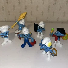 Smurfs McDonalds Figures Lot of 6 Happy Meal Toys 2011-2013