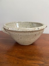 Jugtown Ware Spotted NC Pottery 8.5  diameter Mixing Bowl With Spout