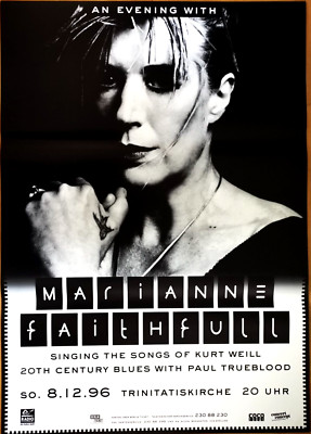 MARIANNE FAITHFULL 1996 BERLIN - orig. Concert Poster - Plakat - A1 - YYY