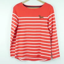 Joules 2 Top Harbour Stripe Embroidered Boatneck Dachsund Dog Nautical Preppy