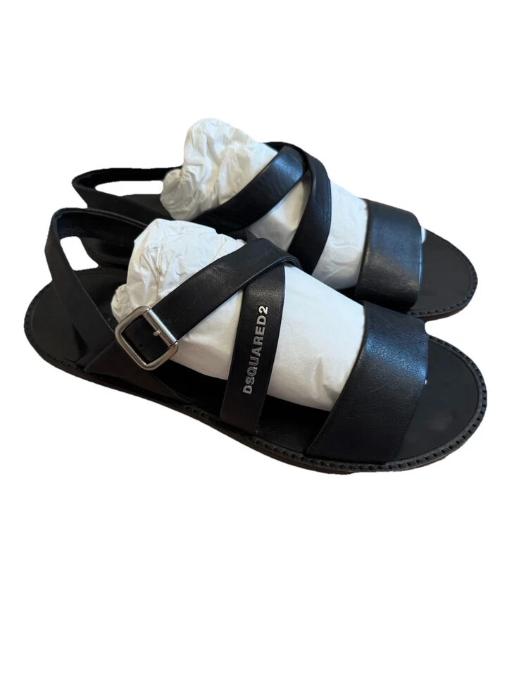 DSQUARED2 Men Black \'Joseph\' sandals, size EU 42 | US 9 DSQUARED2 Footwear | Black Men main image 4