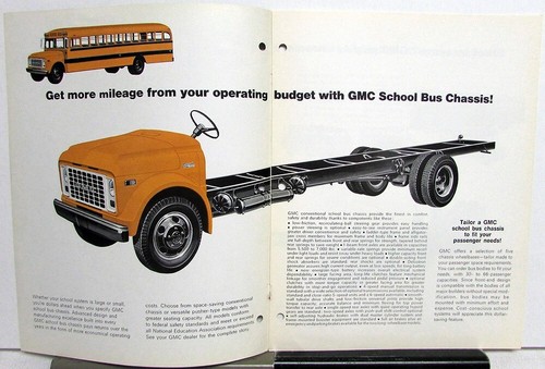 1969 GMC School Bus Chassis Truck Model 5500 & 7500 Sales Brochure Original - Picture 2 of 5