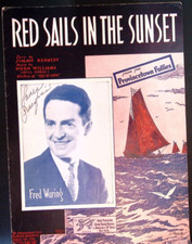Red Sails In The Sunset, Lyric by Kennedy, 1935 Vintage Sheet Music