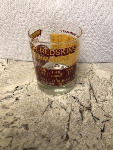 Washington Redskins Super Bowl XVII Miami Dolphins Rocks Glass Rare - Picture 4 of 5