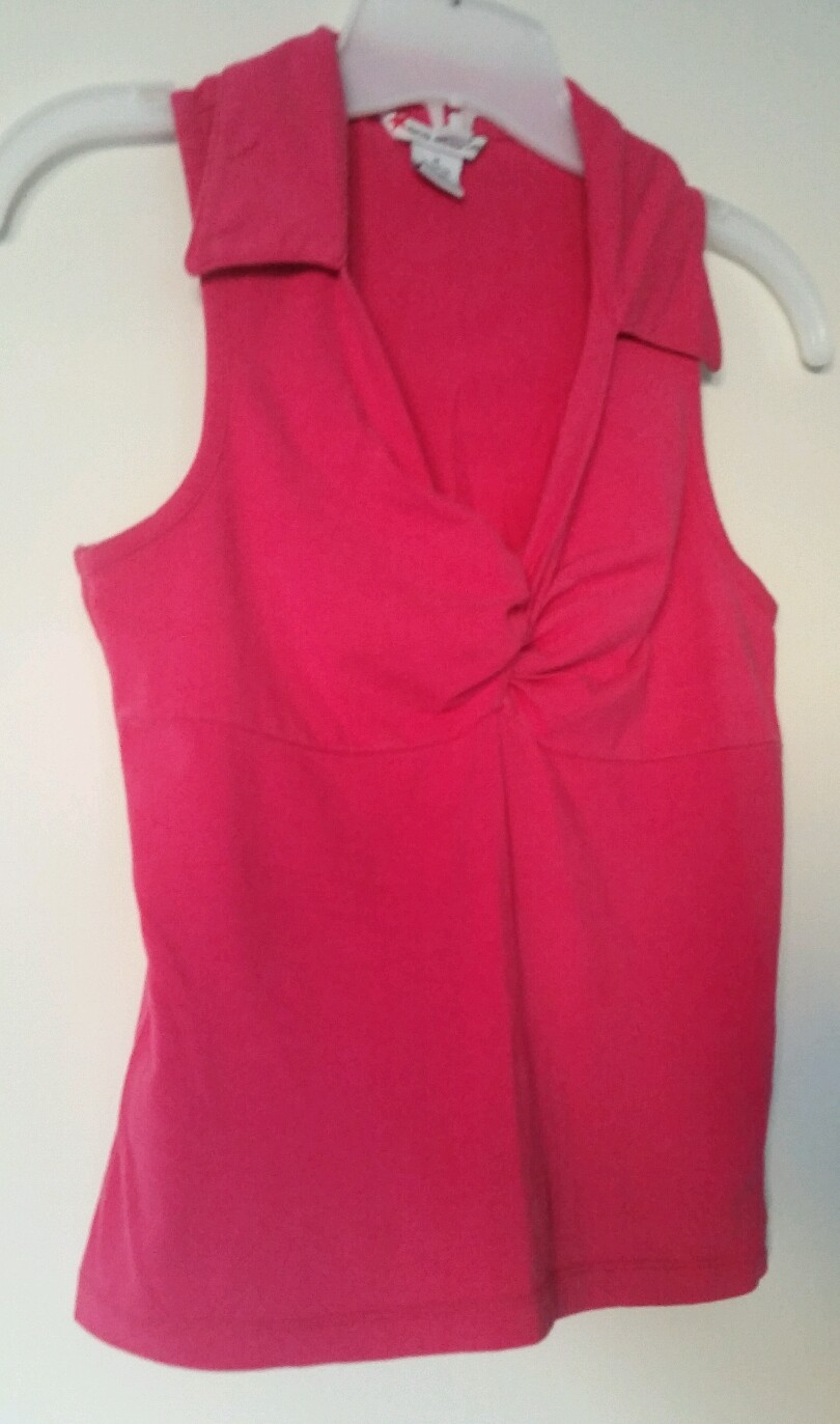 One Step Up Basic Solid Pink Cotton Blend Sleevel… - image 5