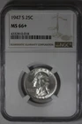 1947-S  .25  NGC  MS66+   Washington Quarter, Silver 25 Cents