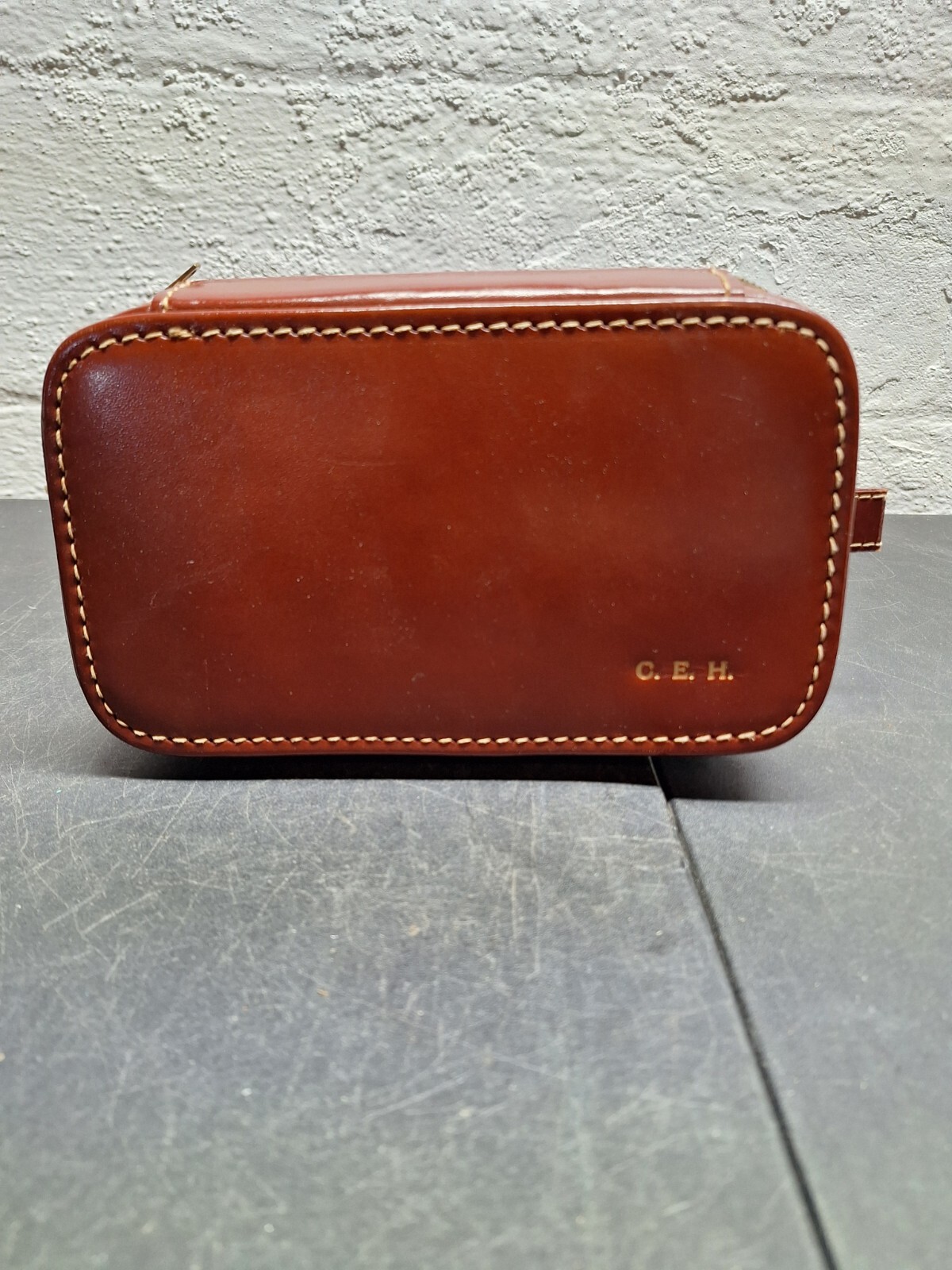 Vintage Cowhide Personal Care Grooming Travel Kit