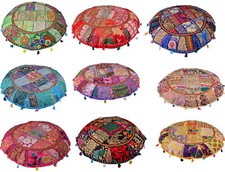 Großer 32 Zoll Patchwork Rund Boden Kissen Kissenbezug Meditation Sitz Überwurf