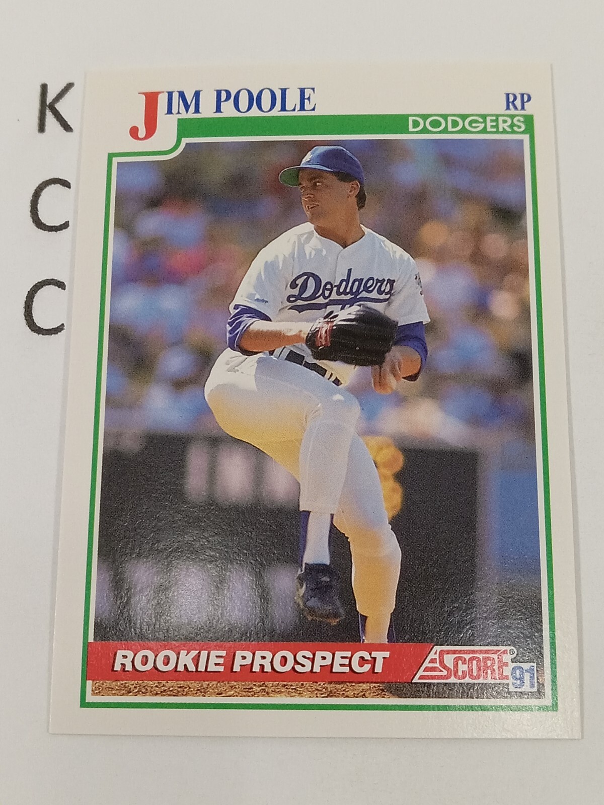 1991 Score Baseball Rookie Prospect #357 Jim Poole Los Angeles Dodgers