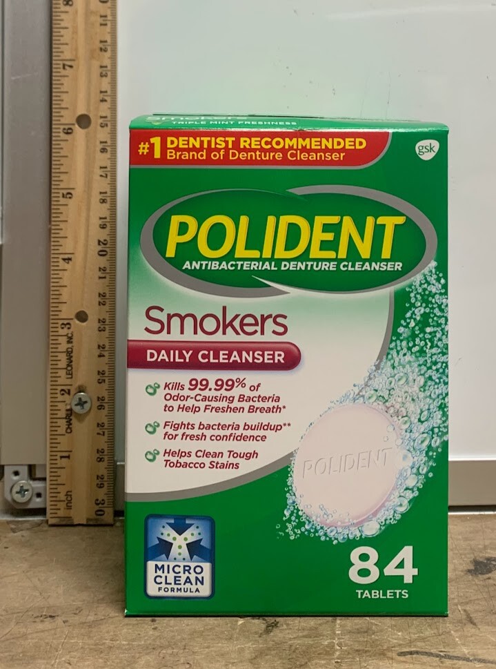 POLIDENT SMOKERS ANTIBACTERIAL DENTURE CLEANSER 84 TABLETS