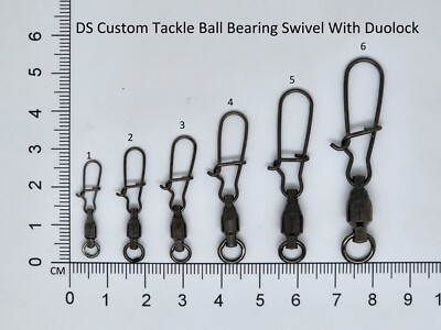 #ad Fishing Ball Bearing Swivel Duo Lock Clip Snap 24 pcs size #0 to #6 $13.99