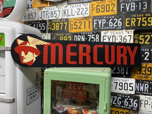 Antique Vintage Old Style Mercury Automotive Sign
