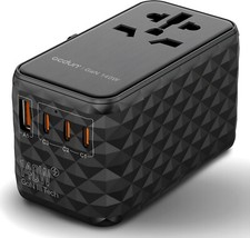 UNIVERSAL TRAVEL ADAPTER WORLDWIDE MULTI FAST CHARGER PLUG UK EU AU US USB C NEW