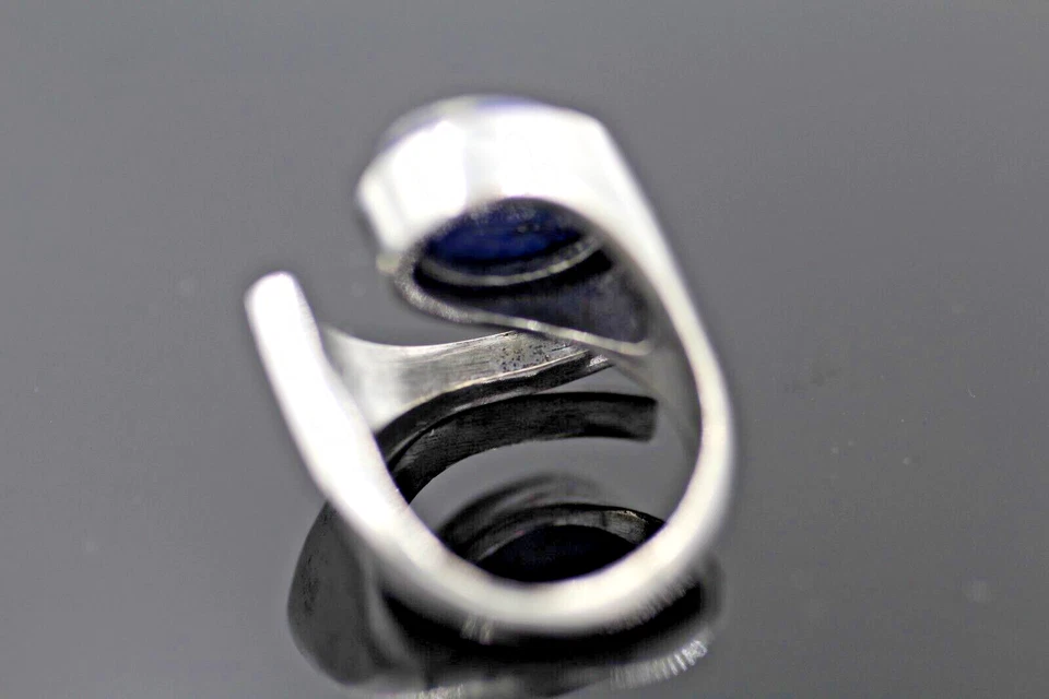 Кольцо из латуни с голубым лазуритом ретро этническое племенное ювелирное кольцо размер США»7 - Изображение 4 из 4