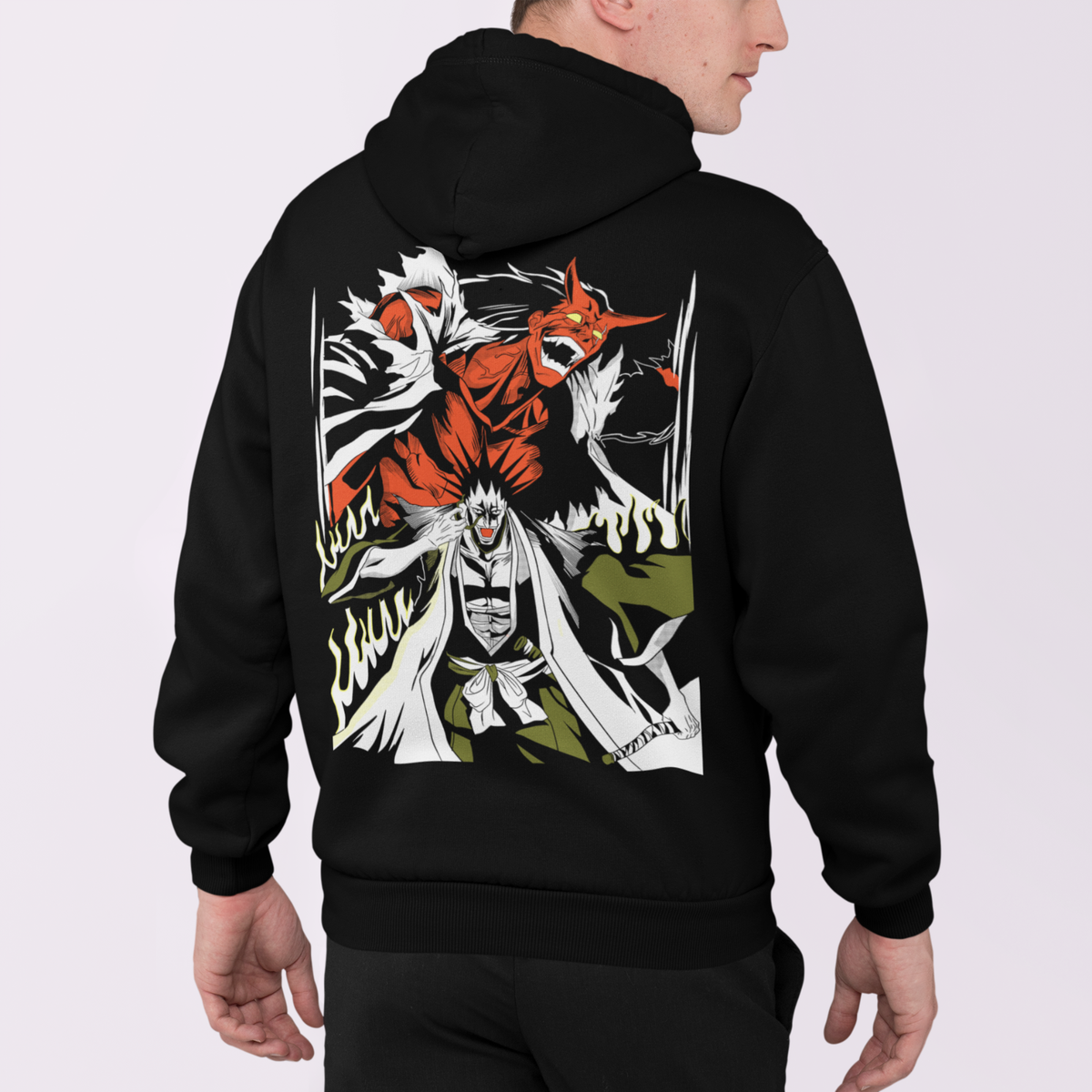 Zaraki Kenpachi Hoodie Bleach Sweatshirt Black Anime Manga Hoodie