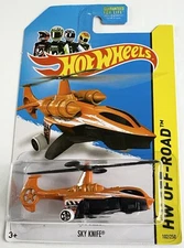 2013 Hot Wheels HW Off-Road Orange Sky Knife #102 1:64 Scale Diecast Helicopter