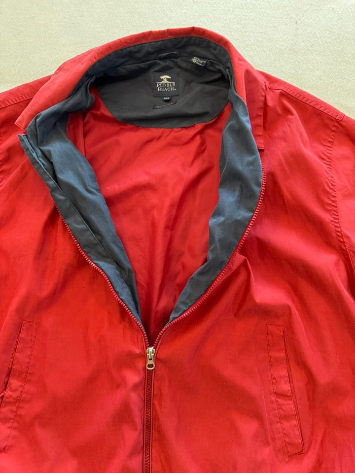 Pebble Beach Golf Jacket Men's XXL Classic Lightweight Zip Up Red Windbreaker - Image 4 of 4