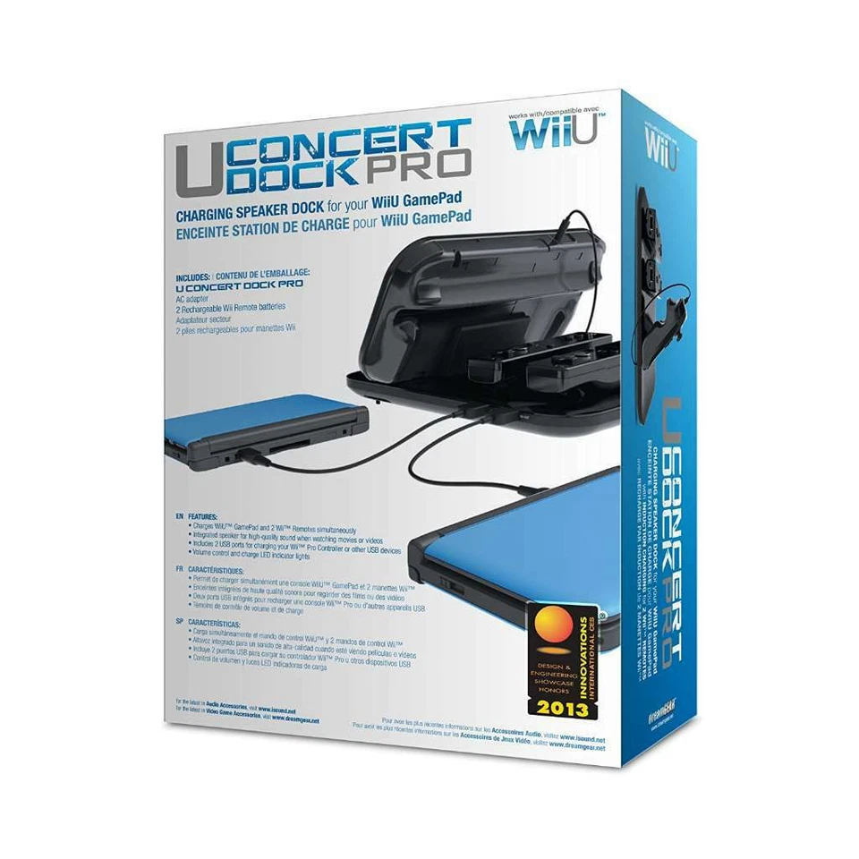 dreamGEAR Wii U Concert Charging Dock Pro Wirelessly Charges Wii U GamePad and 2 - Image 2 of 2