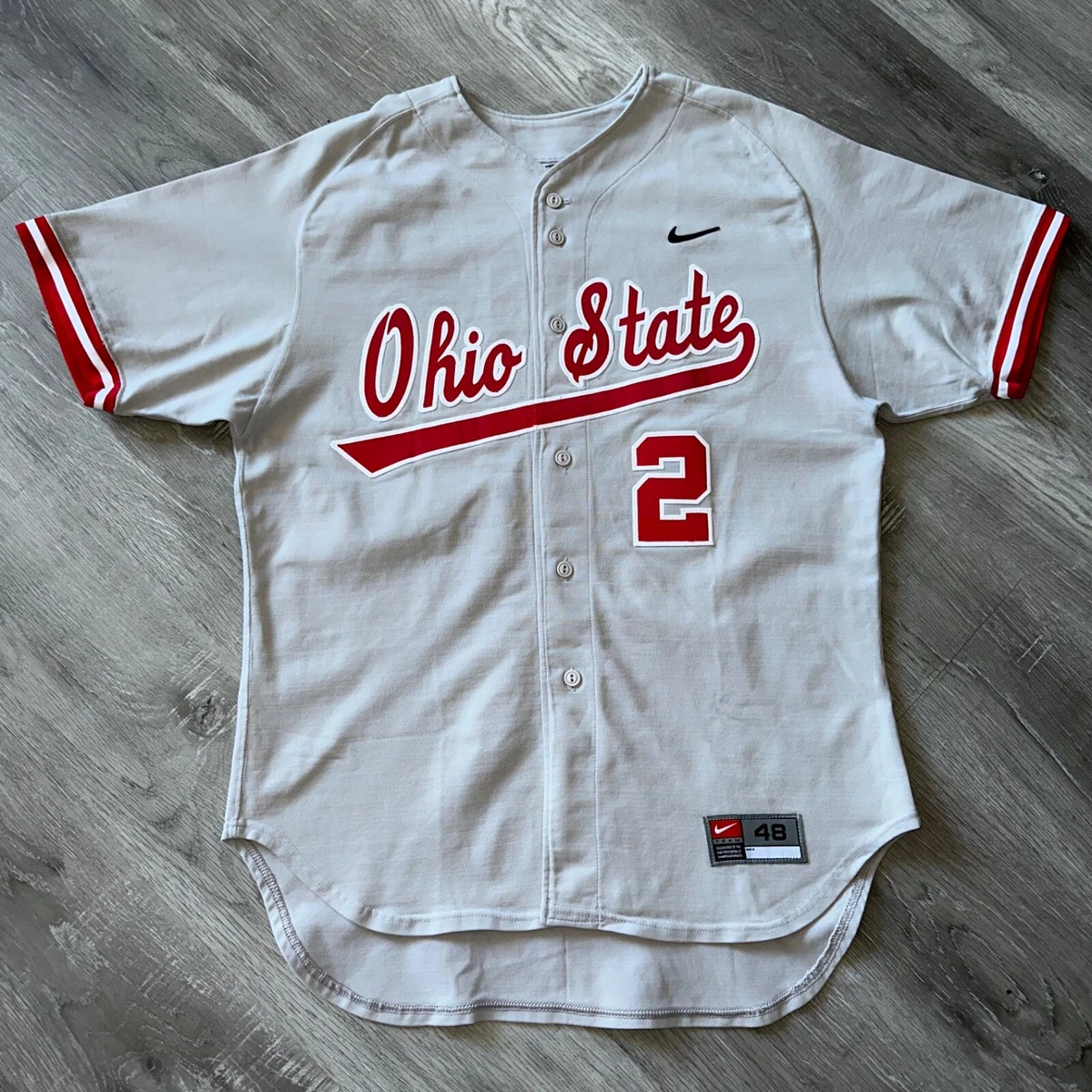 Team Issue Ohio State Buckeyes Baseball Jersey 48 XL Nike 90s Authentic Pro  Game