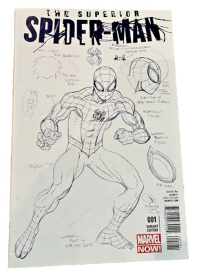 Superior Spider-man #1 Ed McGuinness 1:50 White Sketch Variant Cover Doc Octopus