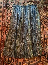 Vintage 1960s Indian Style Long Semi Sheer Boho Gypsy Hippie Maxi Skirt S M L