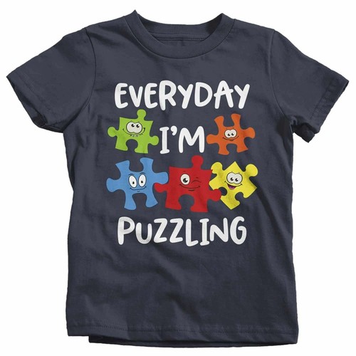 Kids Funny Autism Shirt Everyday I'm Puzzling Shirt Autism Shirt Puzzle Shirt Fu - 第 10/19 張圖片