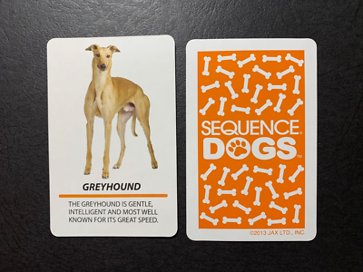 Sequence Dogs GREYHOUND DOG CARD Game Replacement Card JAX 2013