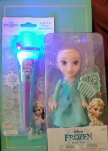frozen doll with microphone