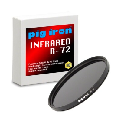 Pig Iron 77mm Infrared R72 Filter. Premium Schott Glass 720nm Optical Element