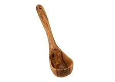 Wooden Ladle Olive Wood Kitchen Utensil Tool Cookware Serving Rustic Sauna 12"