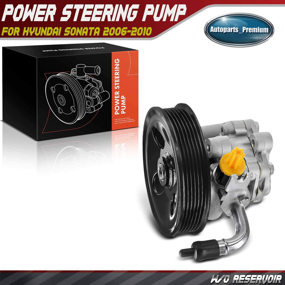Power Steering Pump With Pulley For Hyundai Sonata 2006-2010 L4 2.4L Sedan