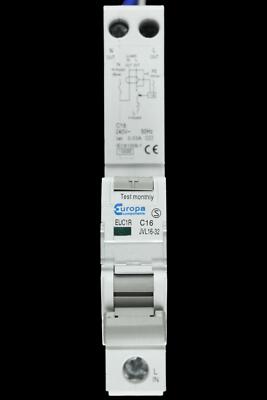 EUROPA 16 AMP TYP C 10kA 30mA RCBO EUC1R.16/1C JVL16-32
