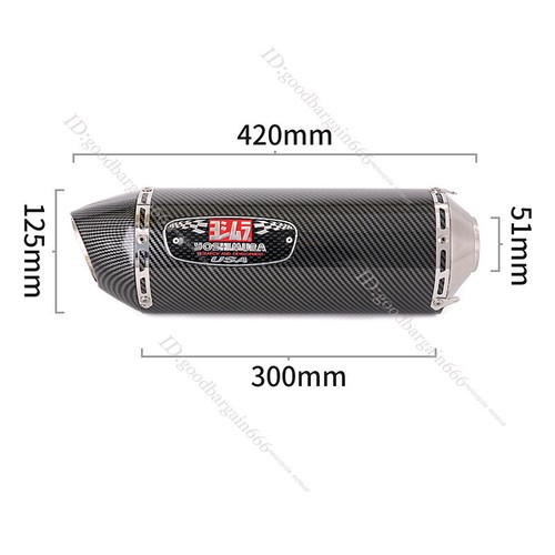 Sistema de escape tubo silenciador 51 mm 420 mm para Yamaha MT-09 FZ/FJ09 XSR900 2014-2020 - Imagen 8 de 13