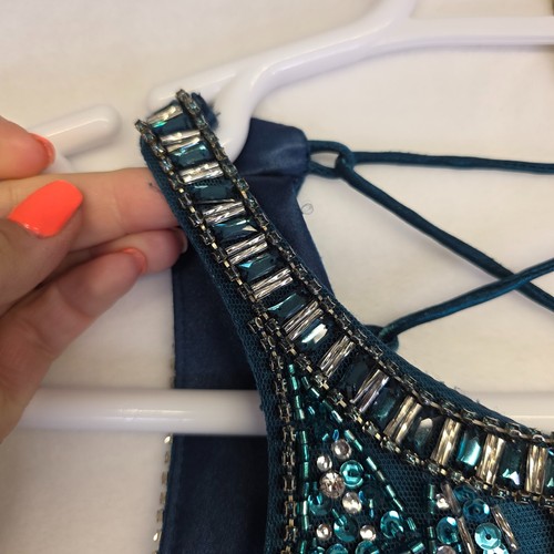 Envious Couture Prom Dress 14 Sequin Beaded Lace Up Whimigoth Maxi Gown READ - Picture 8 of 22