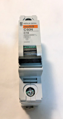 Merlin Gerin Multi9 C60N 1P C 16A 16 Amp 230/400 Volt Circuit Breaker