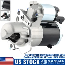 Starter For 2010-2014 Chevy Camaro 2005-2014 Cadillac CTS V6 3.6L 1.4KW 17996