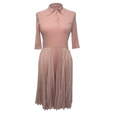 Prada Ribbed-Knit And Plissé Midi Dress In Wool Women Pink Size 40