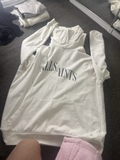 All Saints White Diverge Logo Hoodie Rare