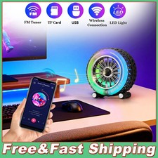 Tires Shaped Portable Bluetooth Speaker LED Lights USB/FM Radio Rechargeable
