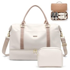 Weekender Bags for Women, Carry On Travel Duffel Bag with Shoe Compartment ...