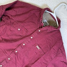 Vintage Carhartt Work Shirt Mens Large Red Button Canvas Heavy Y2K Shacket S111