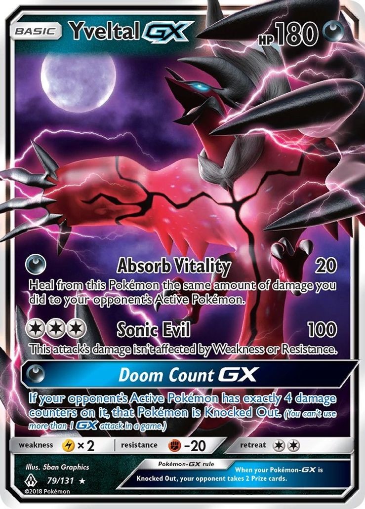Yveltal GX - 79/131 - Pokemon Forbidden Light Sun & Moon Ultra Rare Card NM