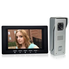 Video Intercom System, 7 Inches Monitor Wired Video Doorbell with Monitor Kit...
