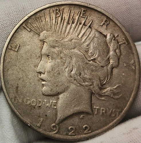 1922 D Peace US Silver Dollar - 90% Silver US Coin, Album Filler, P-2239D5