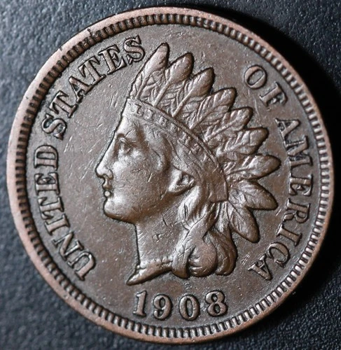 1908-S INDIAN HEAD CENT - With LIBERTY & DIAMONDS - XF EF